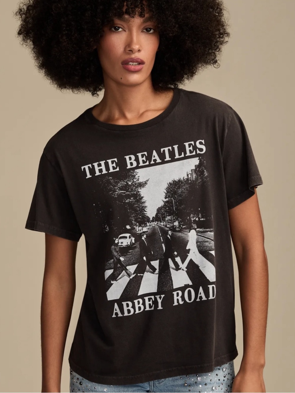 Lucky Brand - The Beatles Abbey Road Graphic Tee - Black /Gray Cotton Small -New